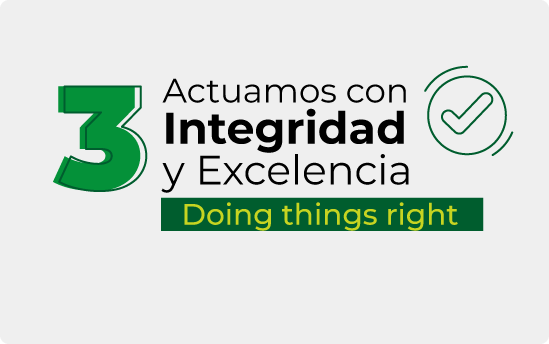 Actuamos con Integridad y Excelencia - Doing things right